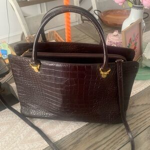 Etienne Aigner- Vintage - Elegant Brown Maroon Embossed Women's Bag